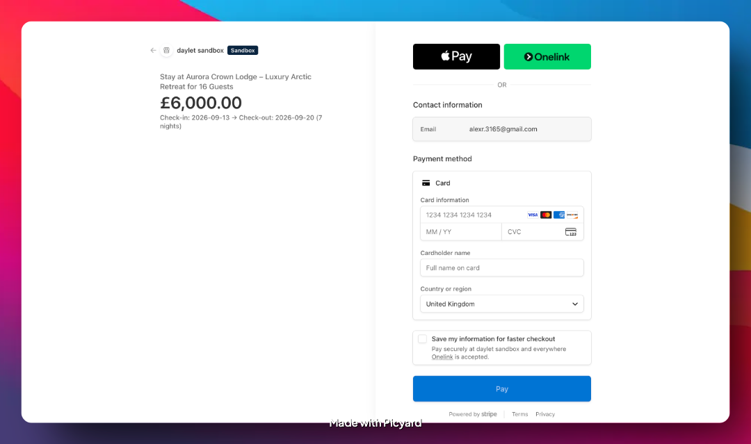 Stripe secure checkout